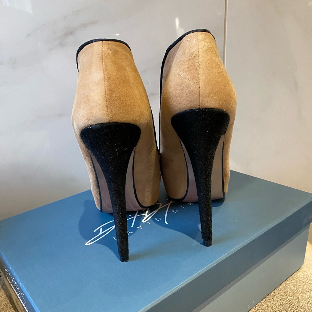 David Dixon Suede Platform Peep toe Heels - Picture 5 of 9